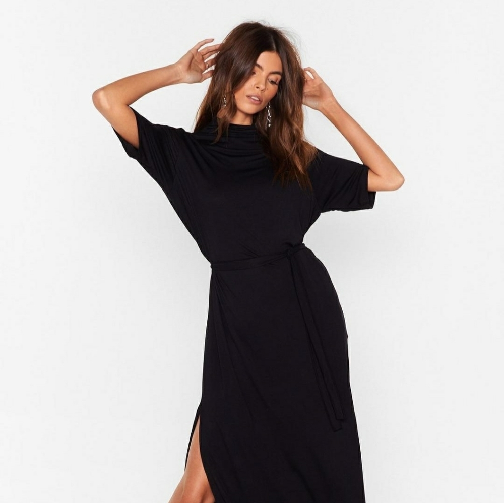 Black midi dress